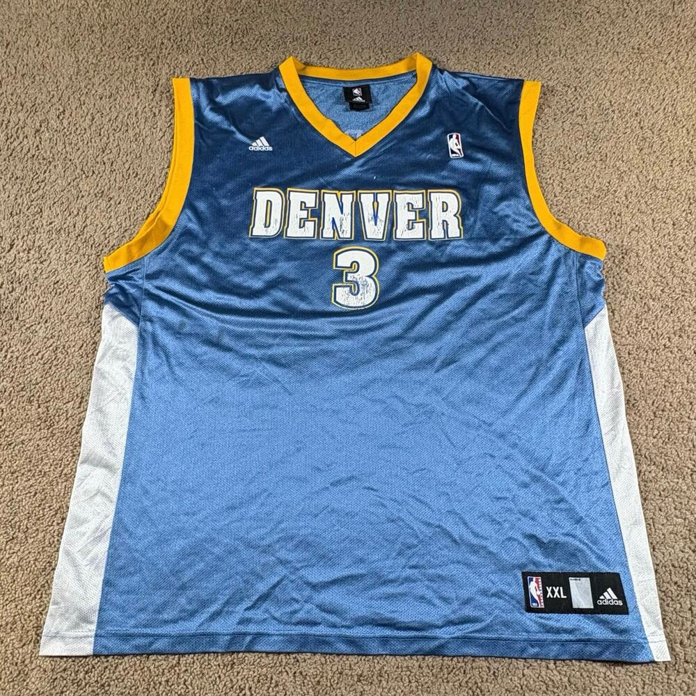 Adidas Denver Nuggets Allen Iverson‎ #3 Jersey Men's Size 2XL NBA Basketball